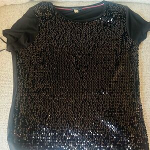 Tommy Hilfiger Black Sequin Blouse